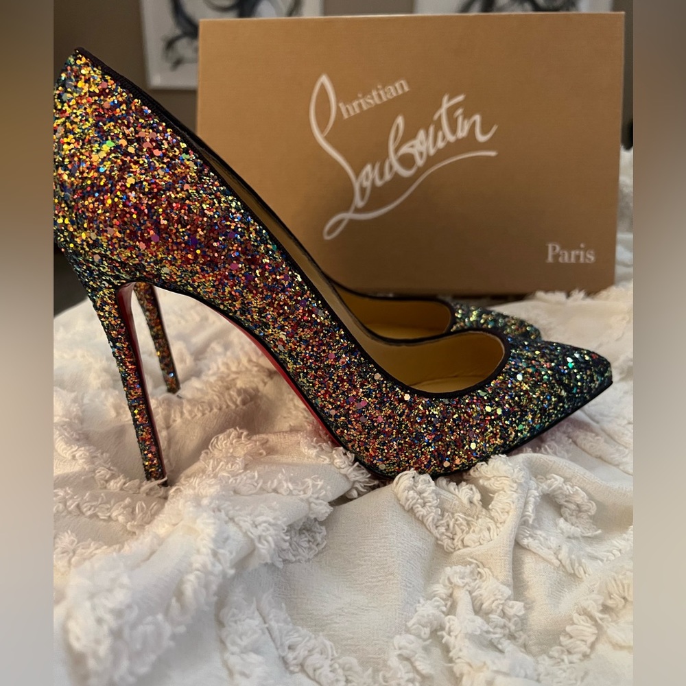 Christian Louboutin Glitter Milkyway, Size 40.5 100% Authentic